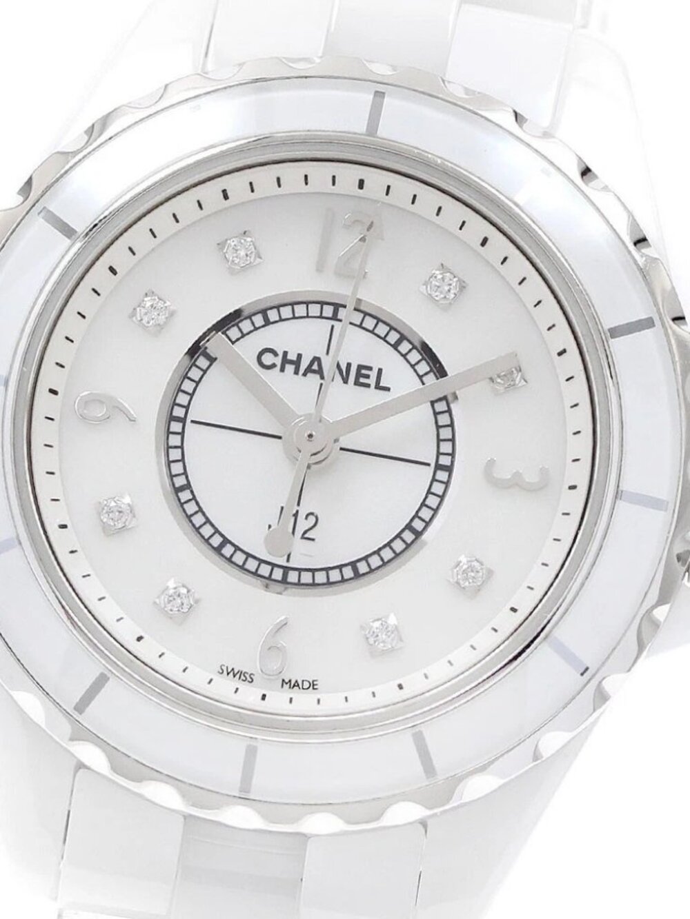 CHANEL J12 H2570 White ceramic 8P diamond white Dial Quartz Ladies